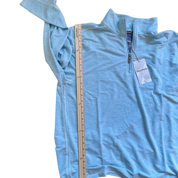 Tommy Bahama Men’s Long Sleeved Half  Zipped Blue Shirt Large - Picture 10 of 16